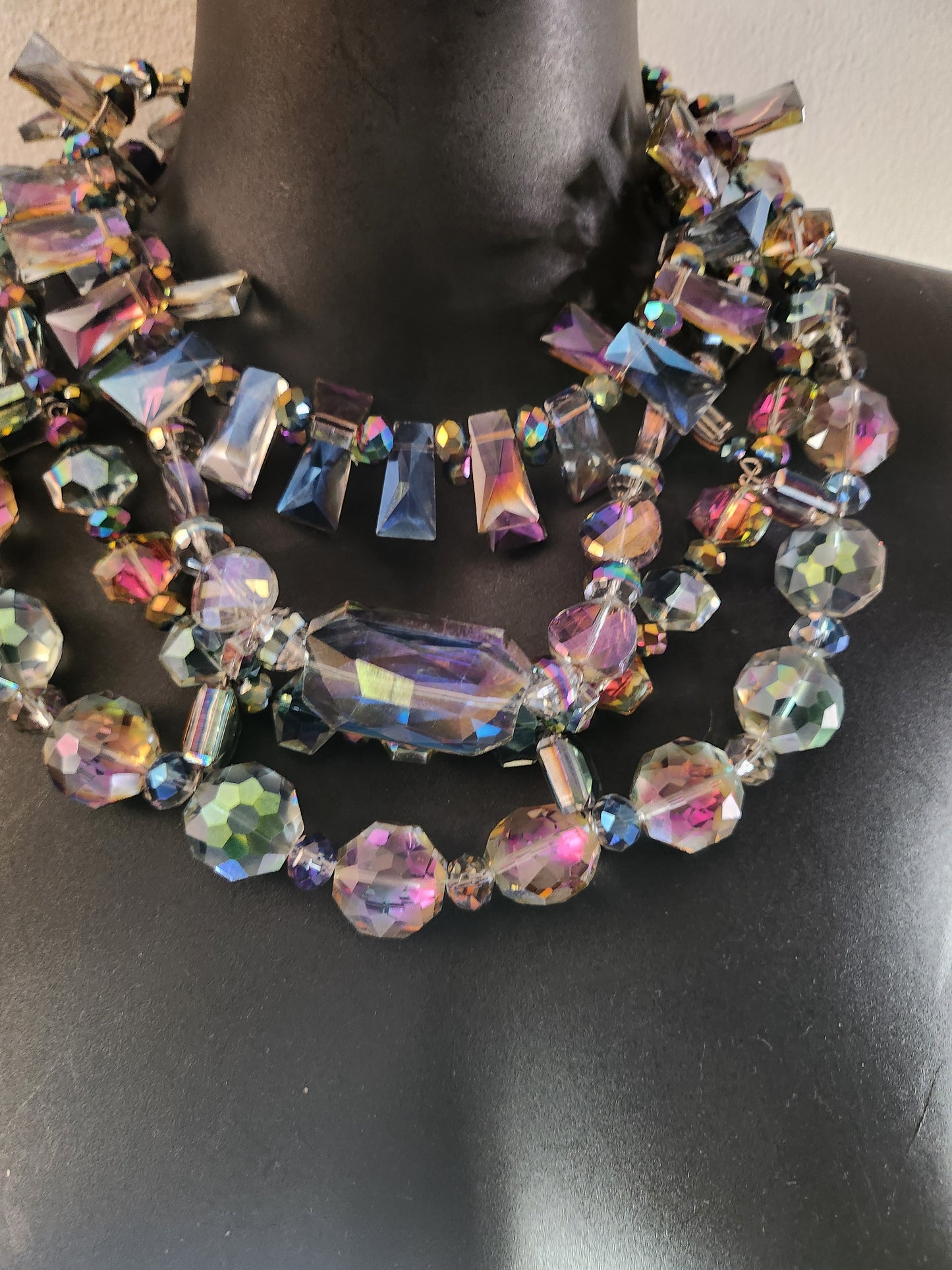 Iridescrent Glass Beaded Necklaces