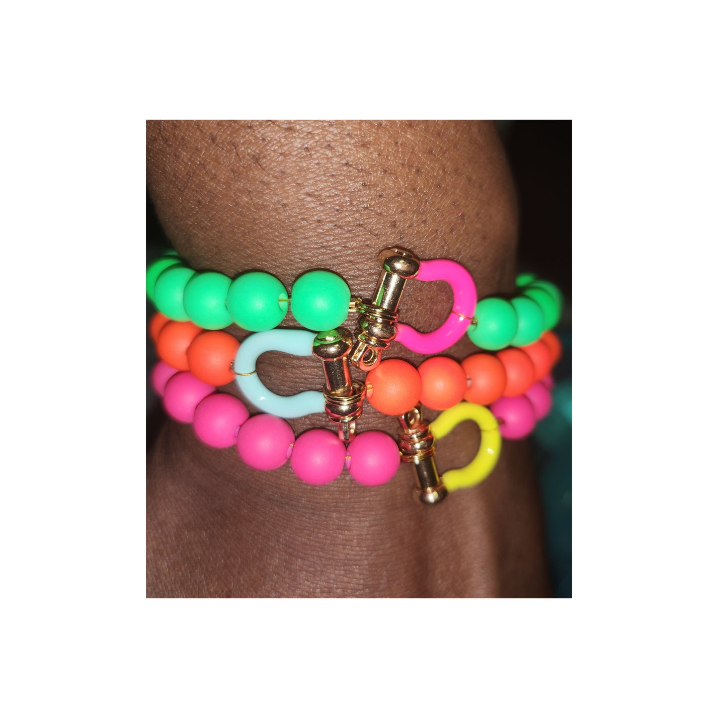 Neon Beaded Horseshoes