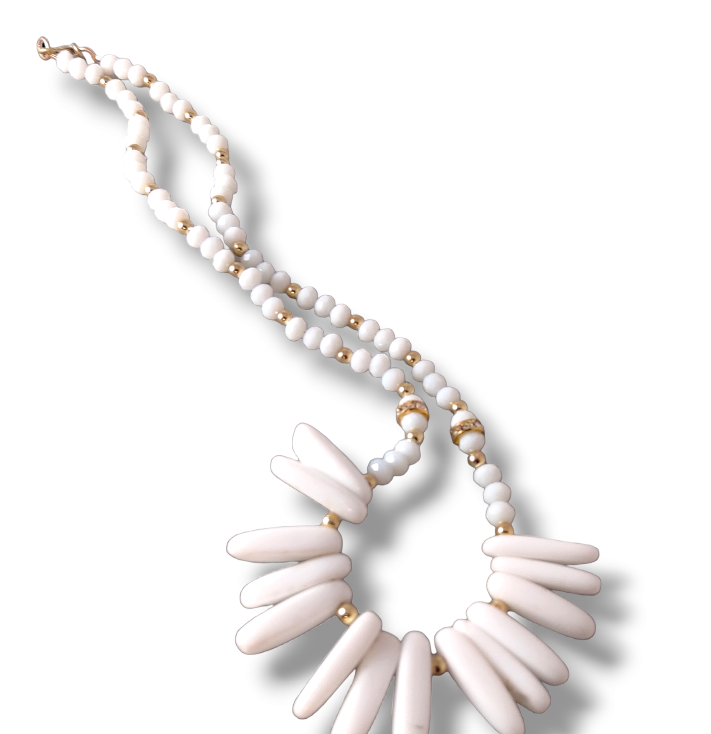 White Snow Quartz Lge Nugget Necklace