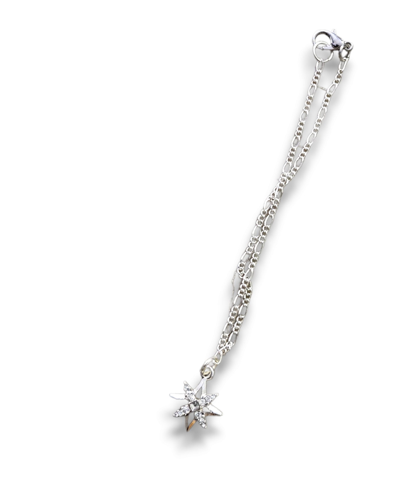 Silver linked charmed bracelets