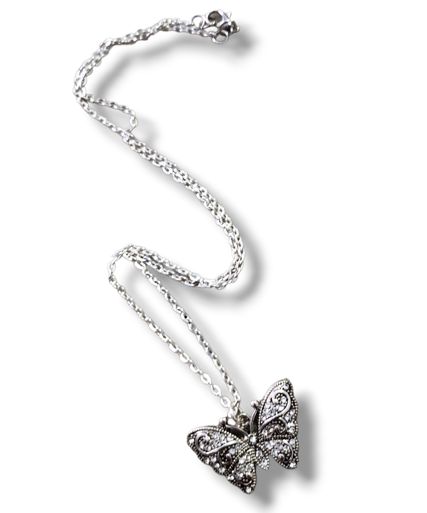 Silver linked charmed necklaces