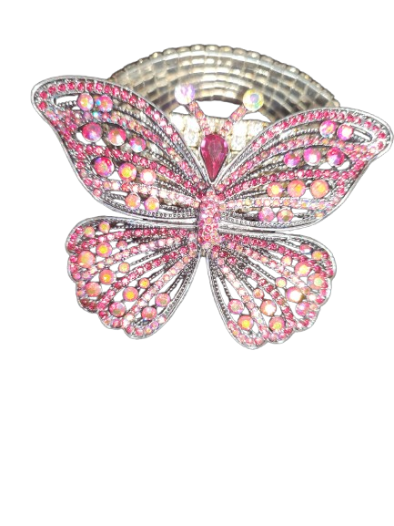 💓PINK Crystal Butterfly Bracelet 🦋