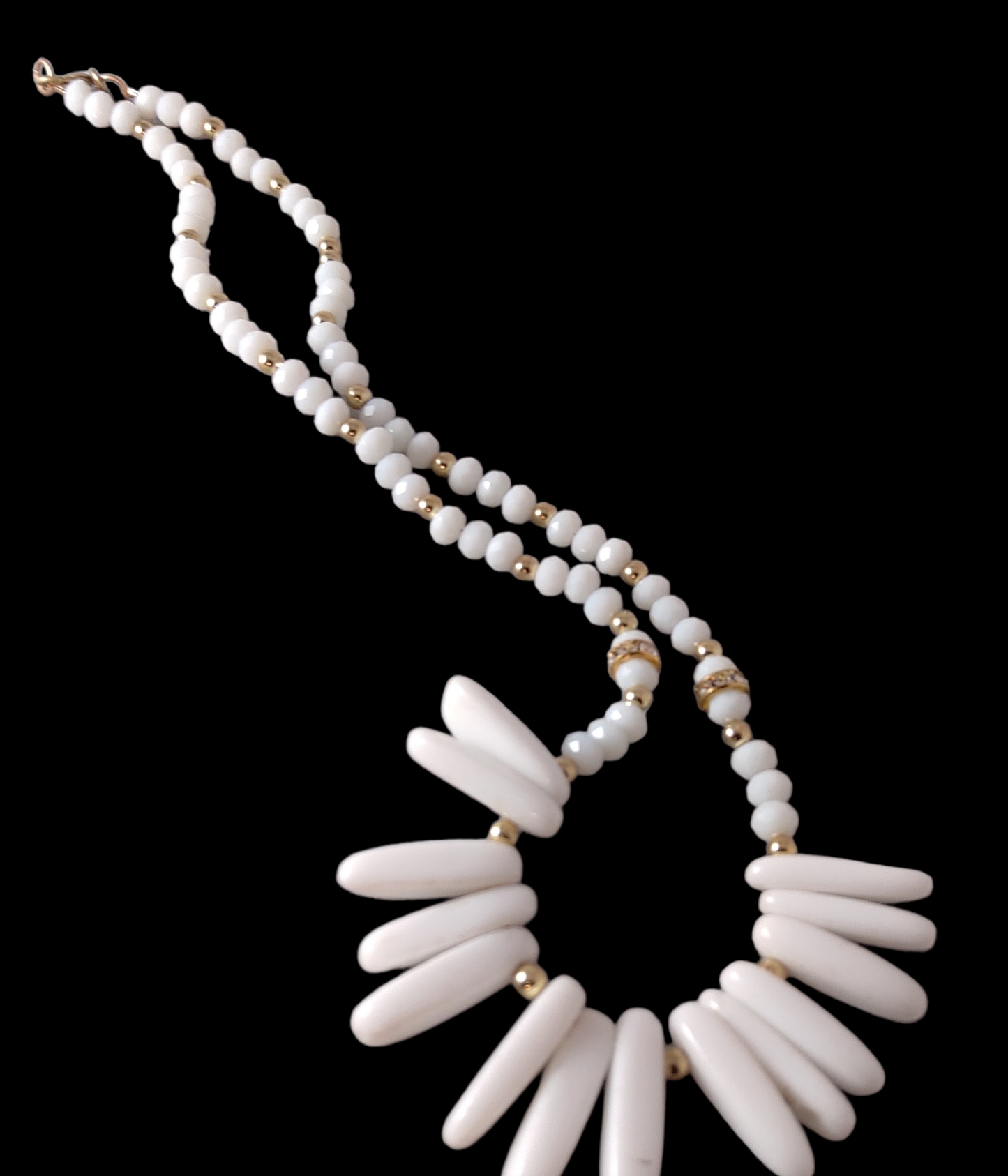 White Snow Quartz Lge Nugget Necklace