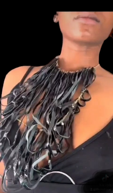 Black Patented Leather Patterned loops