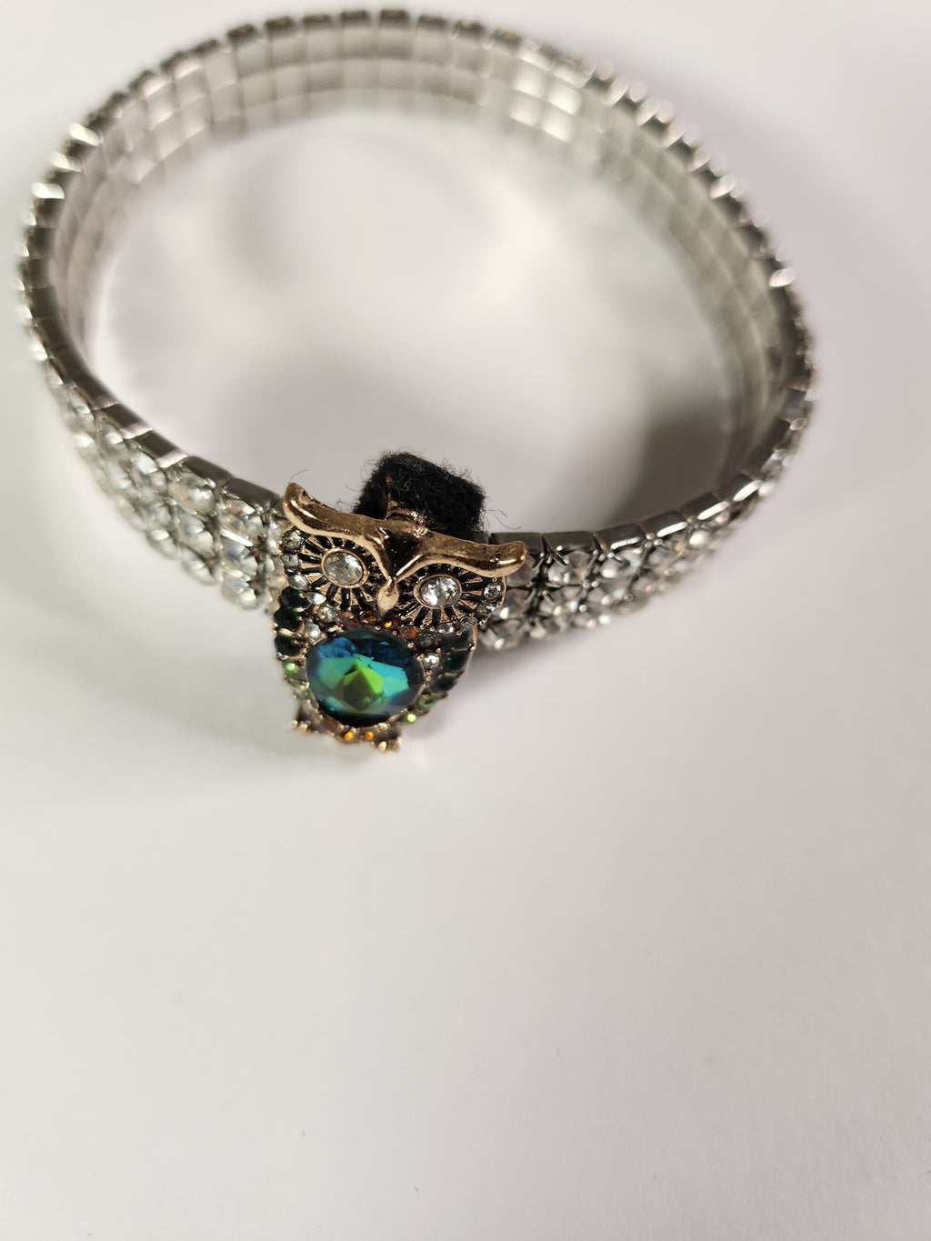 Crystal Studded Bracelet with Colorful Owl