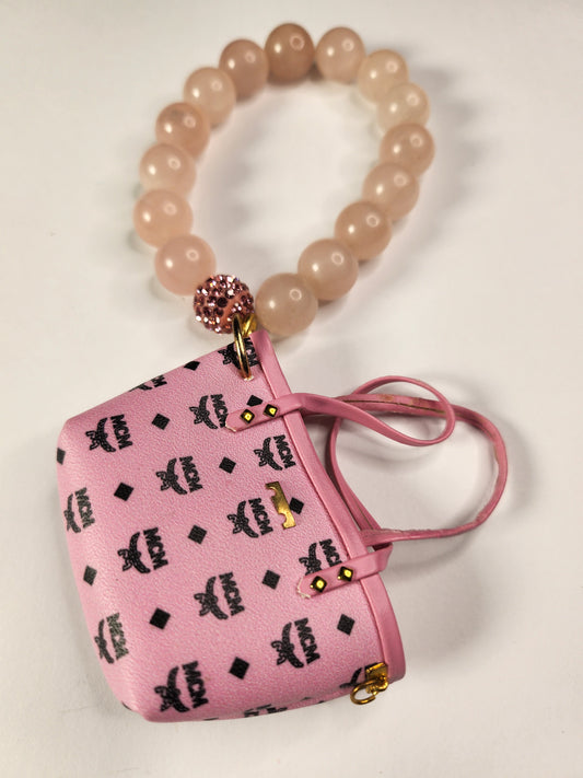 Inspired Designer MCM Pink charmed