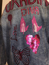 Penelope- Pretty Pink studded Denim Jacket