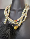 Pearls & Swanns Feather Tail necklace