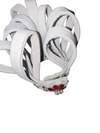 Rosey - White Leather Looped Rose Lock Bracelet