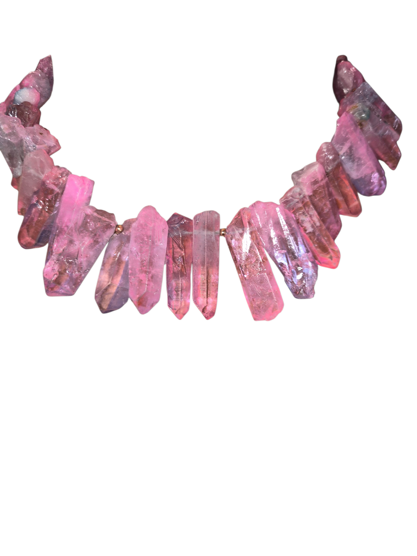 Pink Eclectic Icicle Sticks Necklace
