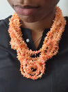 Salmon Cake Coral Clustered Necklace