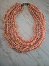 Salmon Cake Coral Clustered Necklace