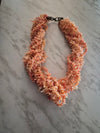 Salmon Cake Coral Clustered Necklace