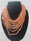Salmon Cake Coral Clustered Necklace