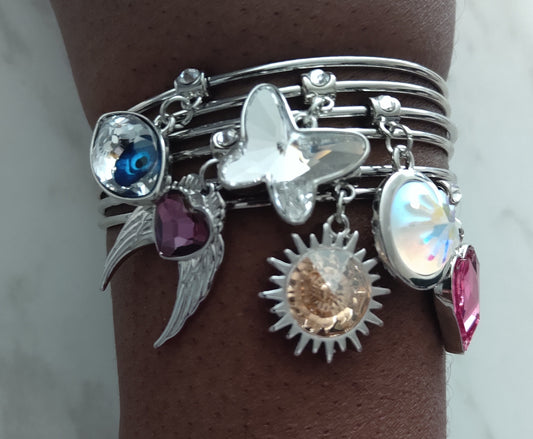 Swarovski Crystal Charmed Bangles