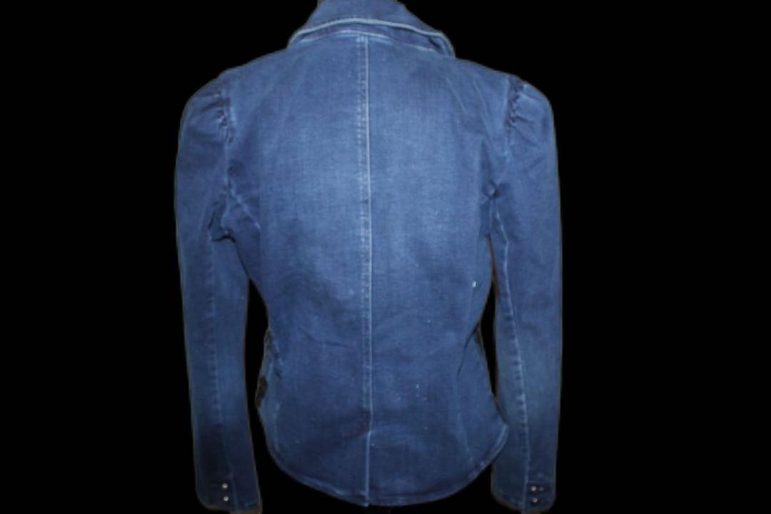 Lorraina- Black Denim Lace Jacket