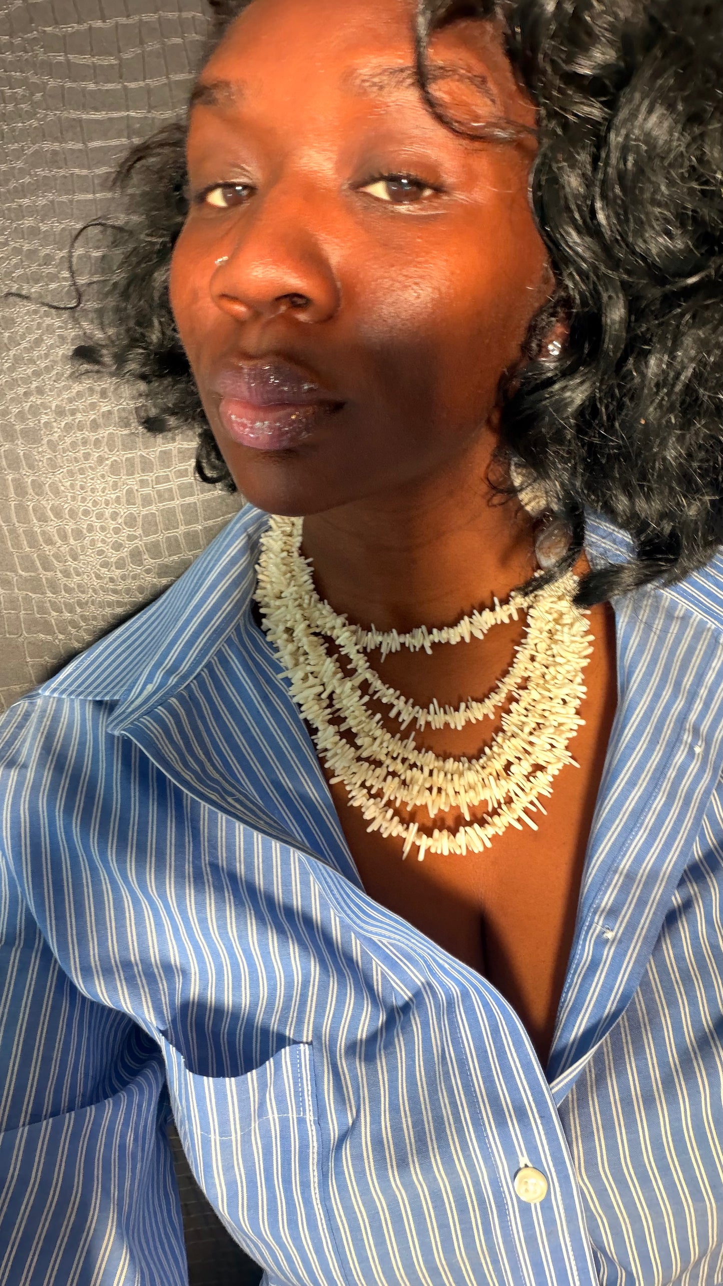Coconut Cake Bib Necklace