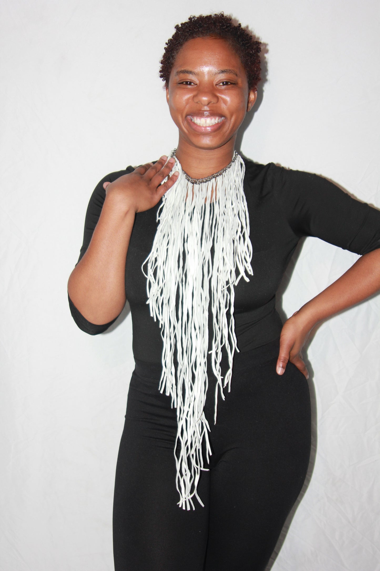 Weiches, langes, weißes Premium-Leder