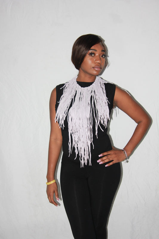 Weiche lila Lederfransen