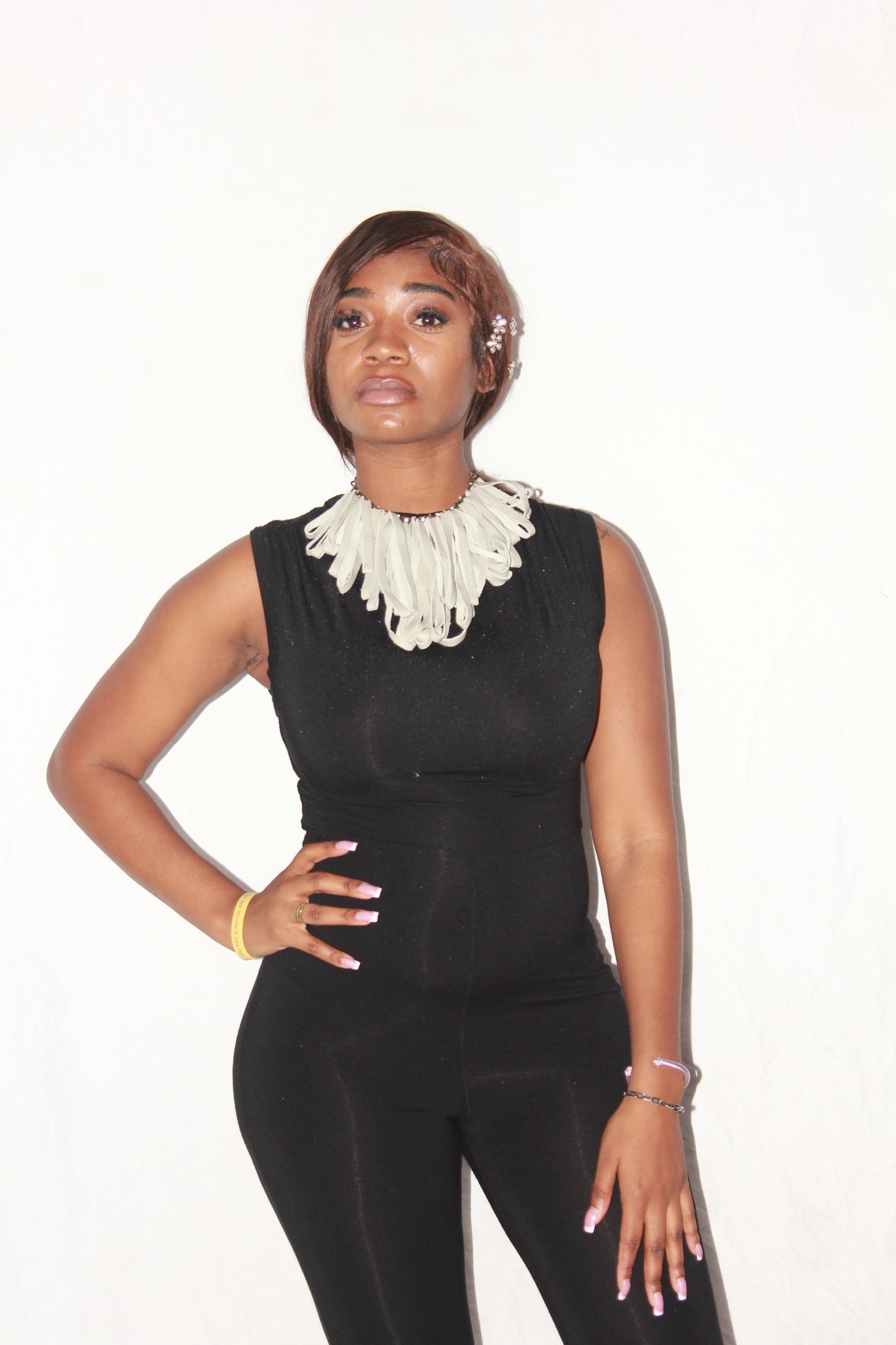 Studded Leather Creamy Milkshake Hoops