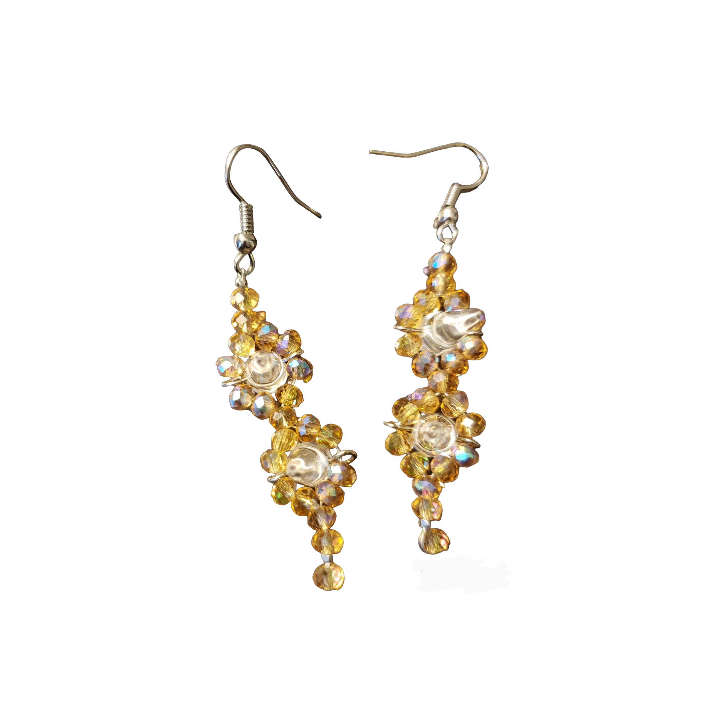 Gold Crystals & Cone earrings
