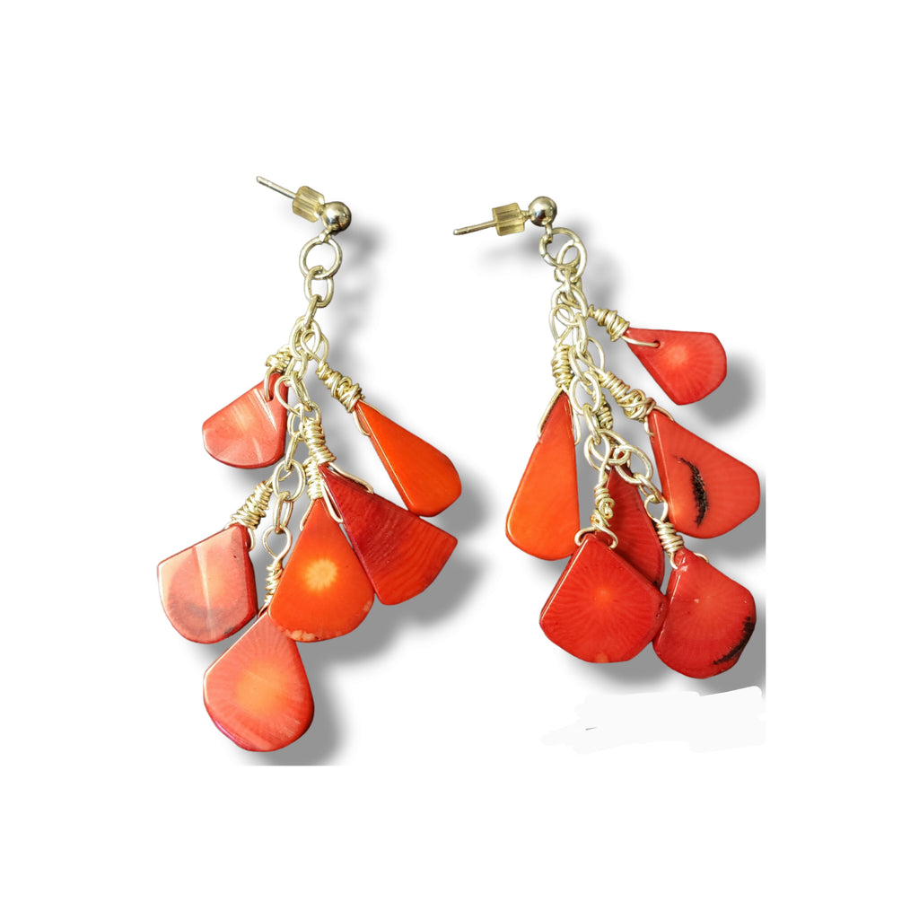 Red Coral Bamboo Teardrop