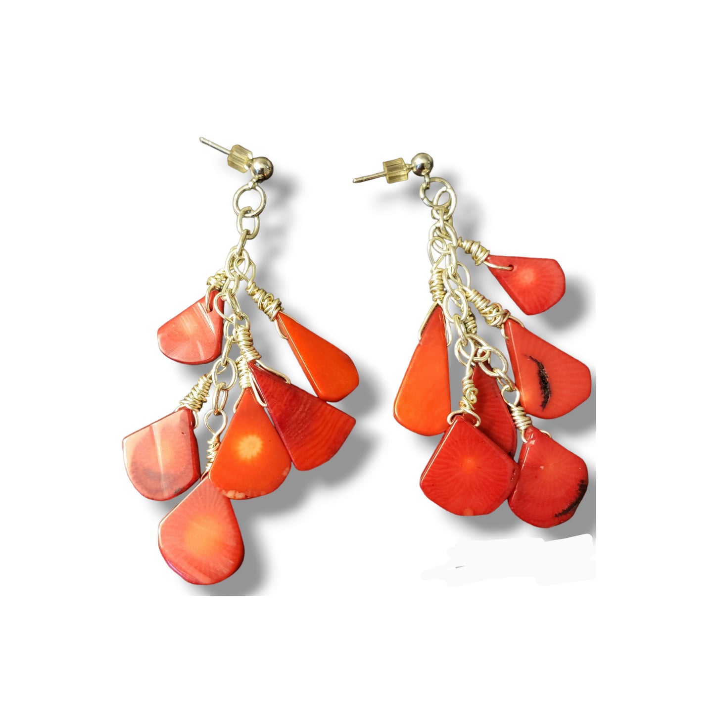 Red Coral Bamboo Teardrop