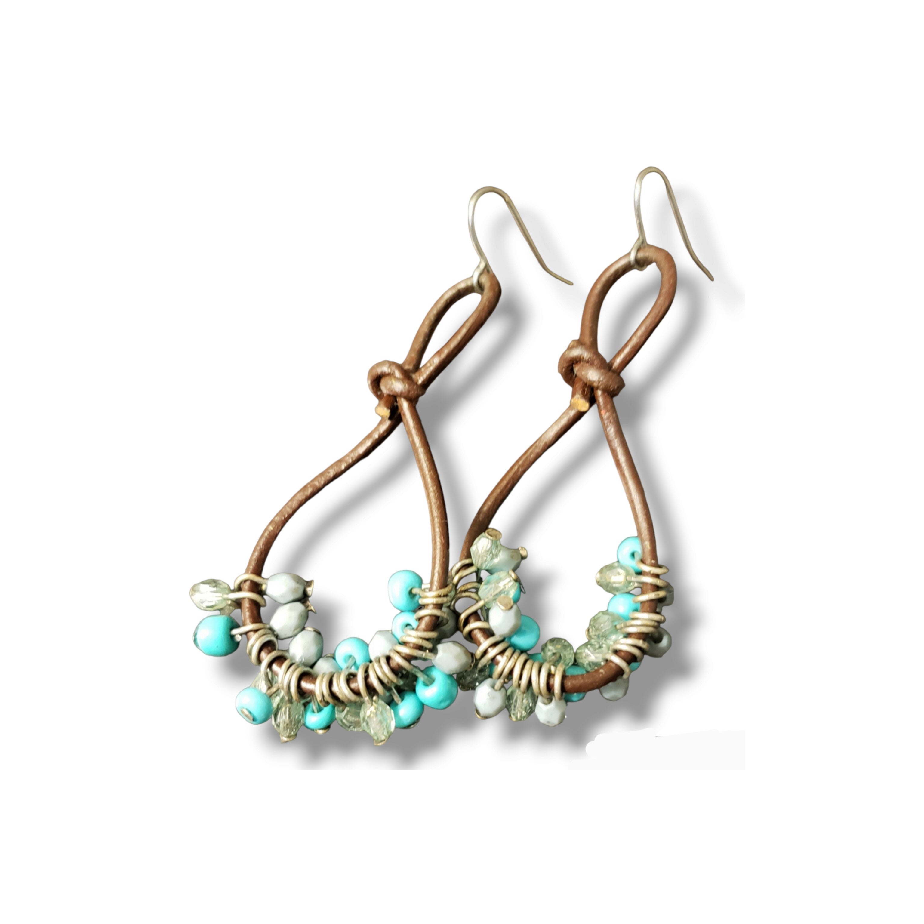 Boho leather beaded