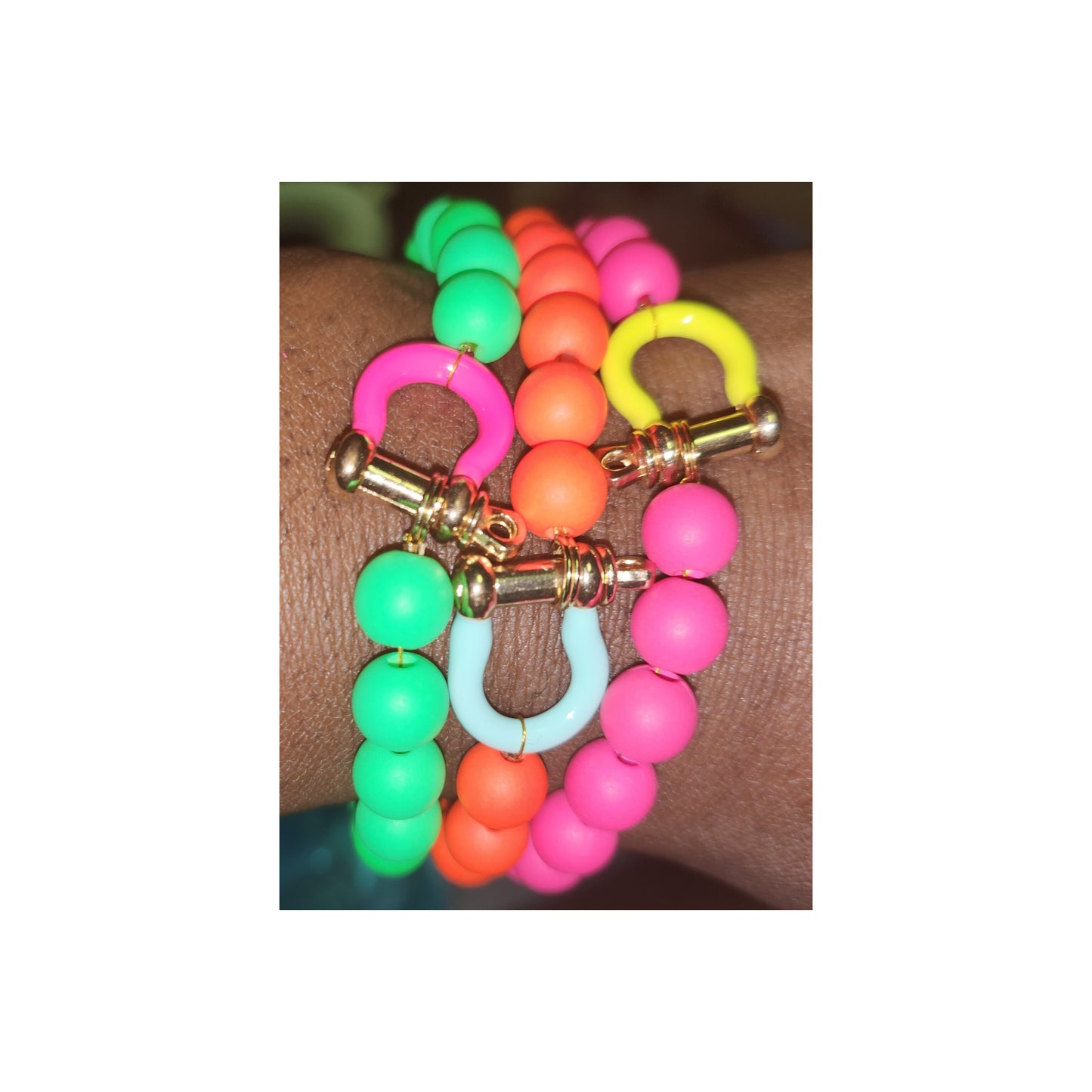 Neon Beaded Horseshoes