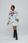 Sophisticated Lady Patched Shirt Dress