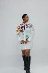 Sophisticated Lady Patched Shirt Dress