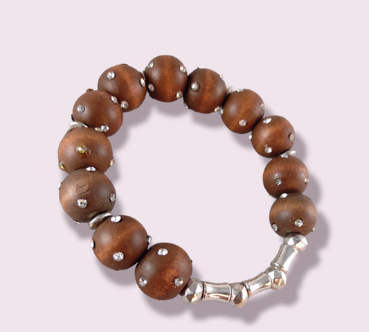 Smalll Brown Studded Wood
