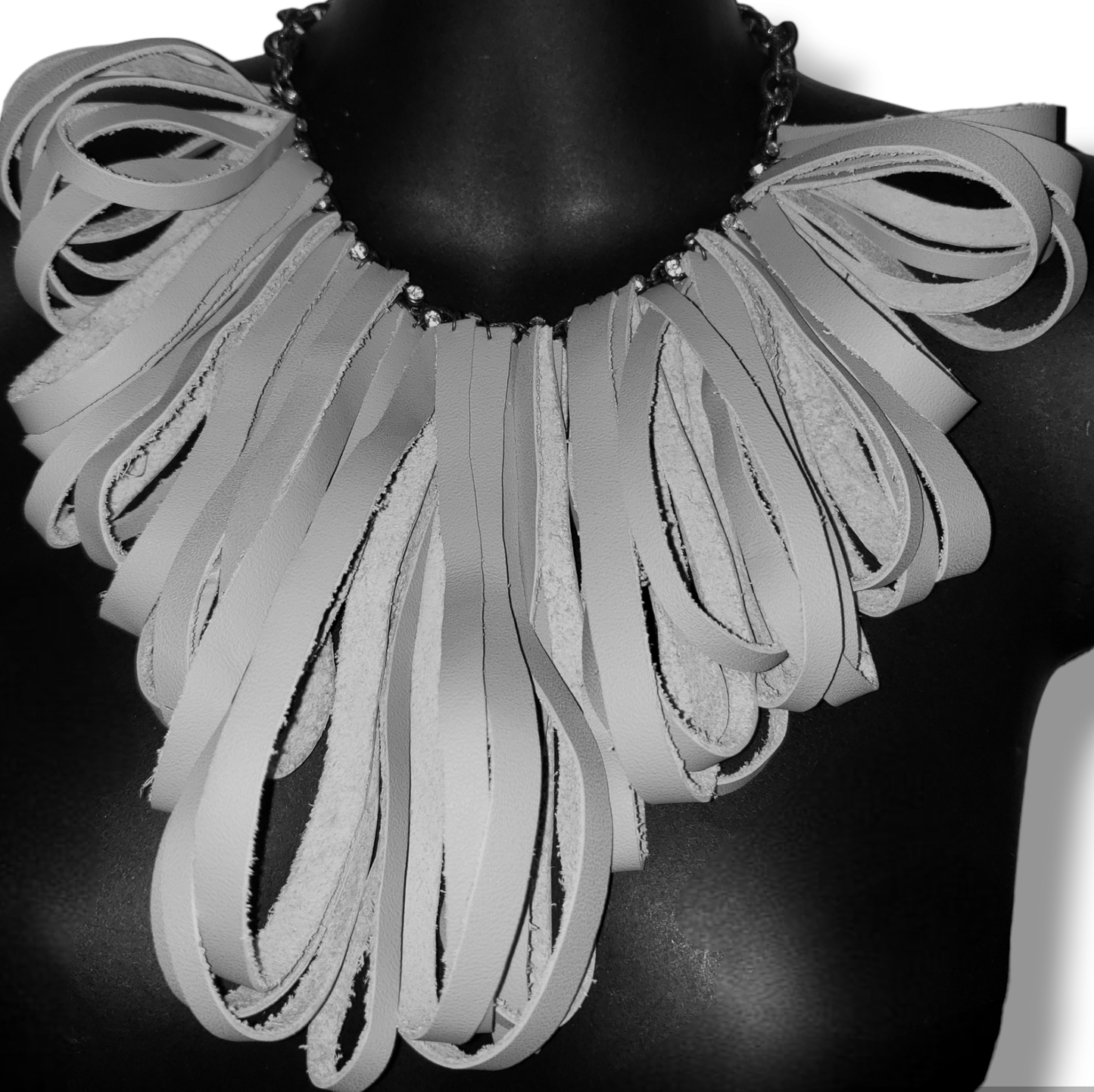 Studded Leather Creamy Milkshake Hoops