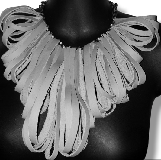 Studded Leather Creamy Milkshake Hoops