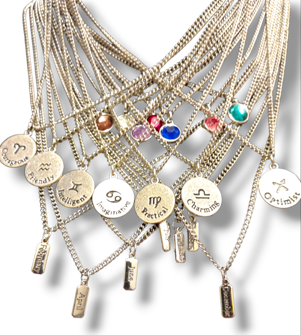 Silver linked charmed Constellation/Zodiac/Month