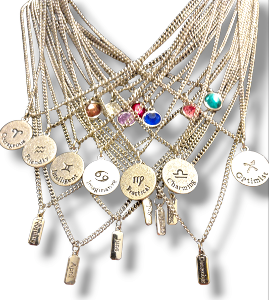 Silver linked charmed Constellation/Zodiac/Month