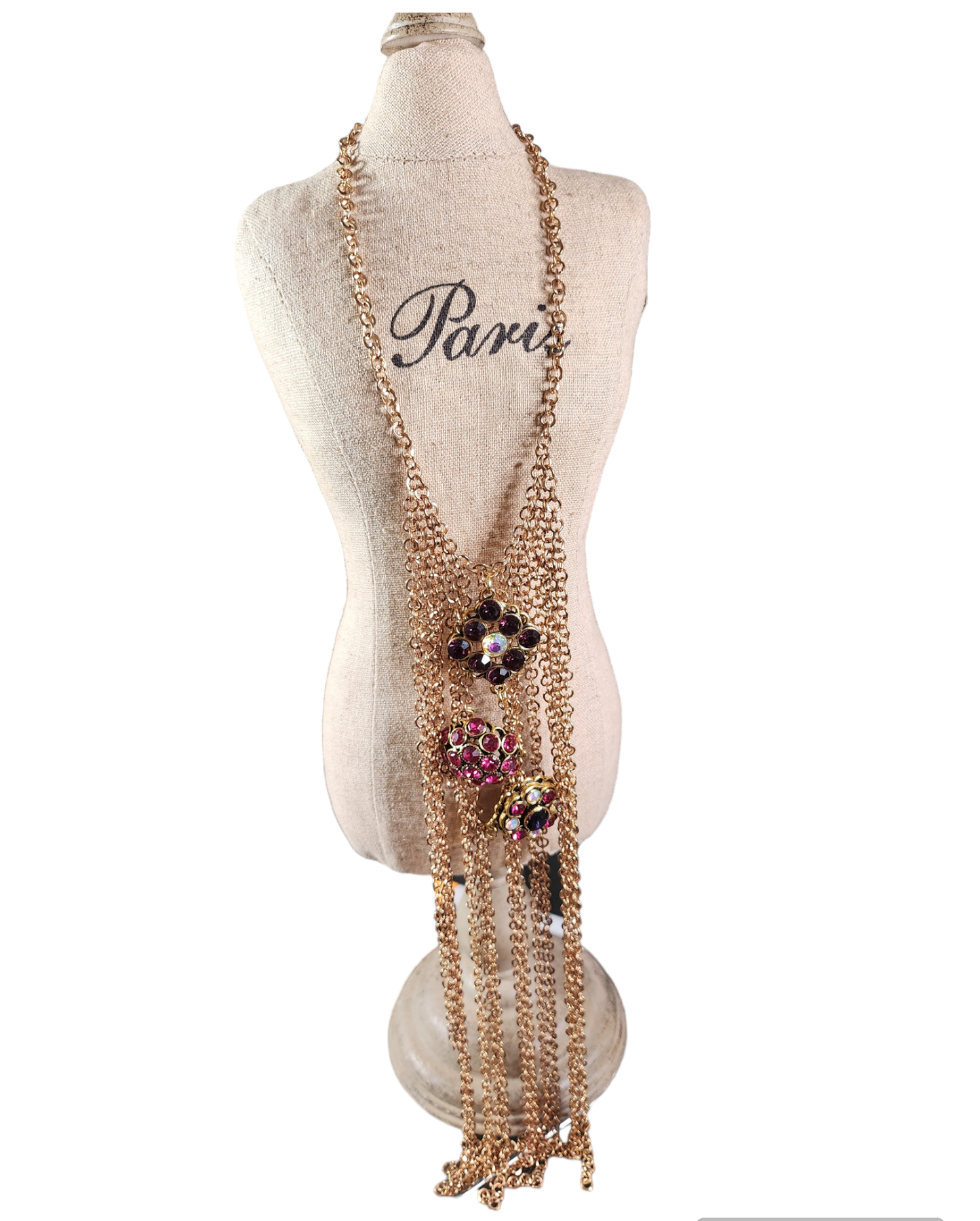 Gold-Plated Statement Linked Bib Charmed Choker