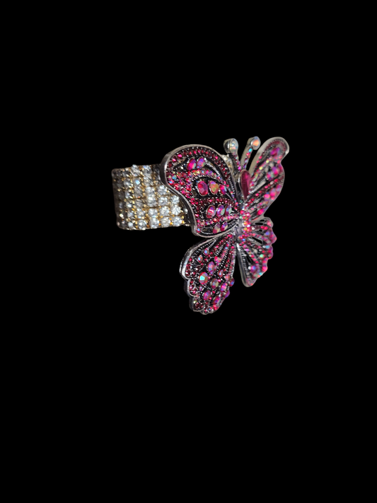 💓PINK Crystal Butterfly Bracelet 🦋