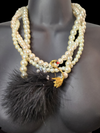 Pearls & Swanns Feather Tail necklace