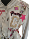 Retro 90's Style Embellished, Junk, Blinged Baseball Jacket