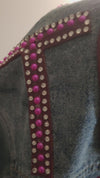 Penelope- Pretty Pink studded Denim Jacket