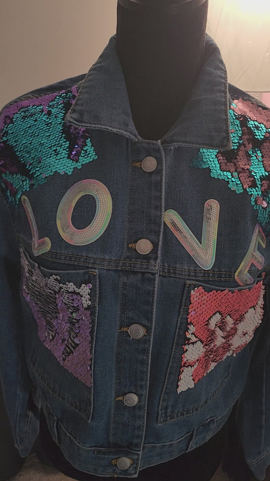 L.O.V.E. Denim & Sequin jacket