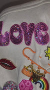 Retro 90's Style Embellished, Junk, Blinged Baseball Jacket