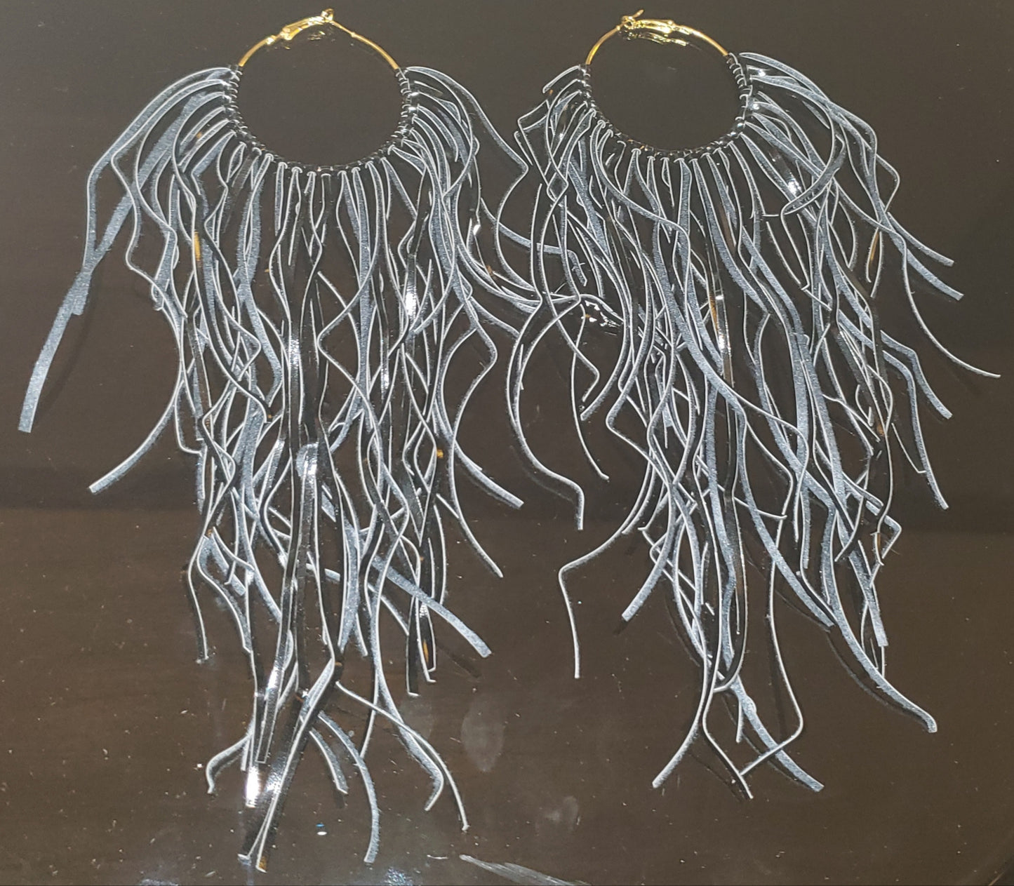 Boho Leather Fringed Earrings – Handcrafted Statement Jewelry