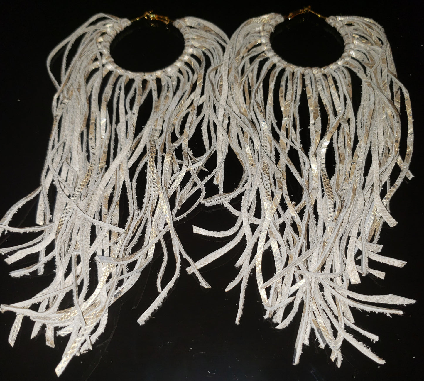 Boho Leather Fringed Earrings – Handcrafted Statement Jewelry