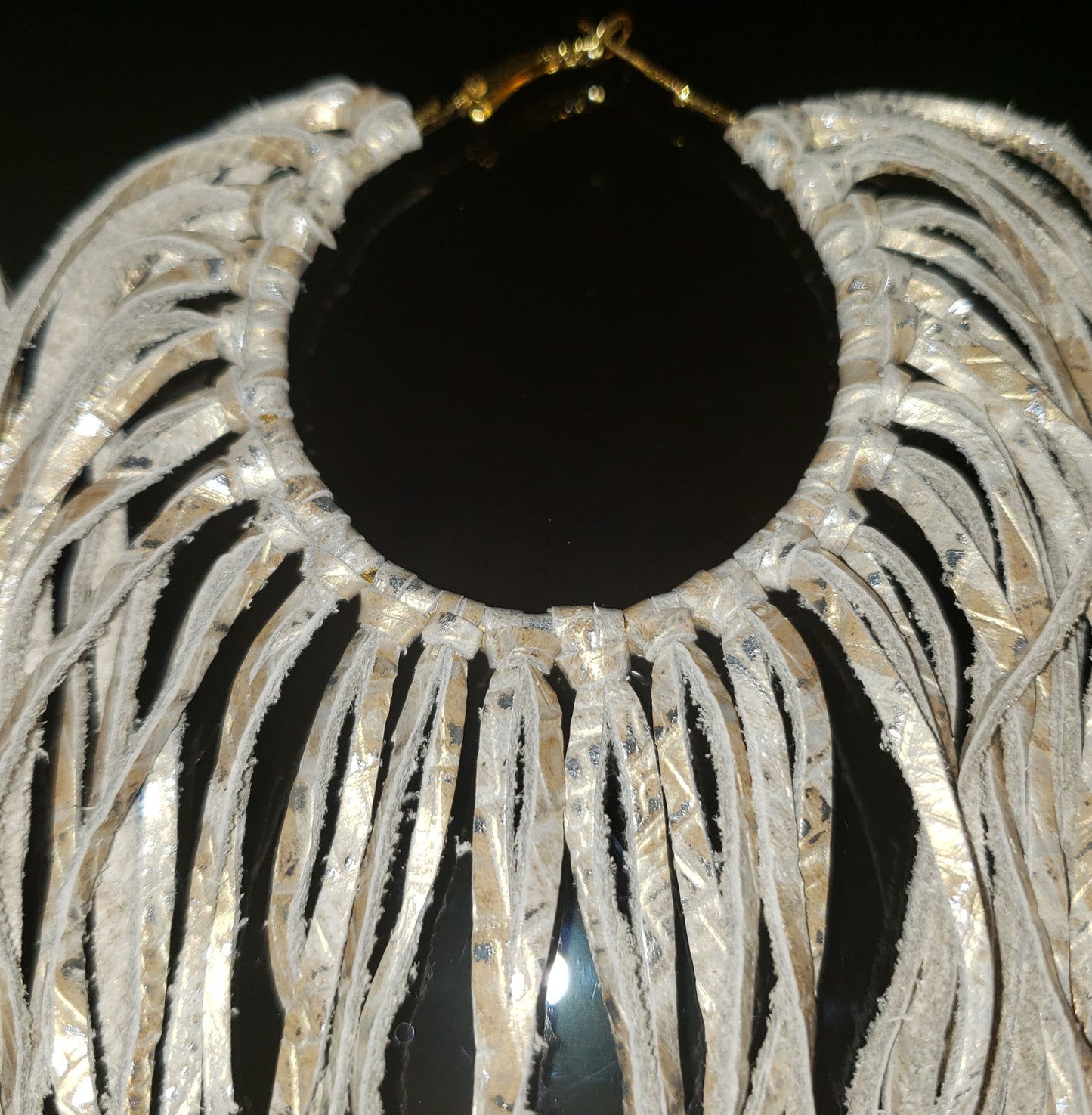Boho Leather Fringed Earrings – Handcrafted Statement Jewelry