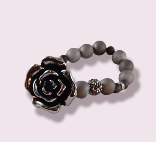 Silver Concrete Rose