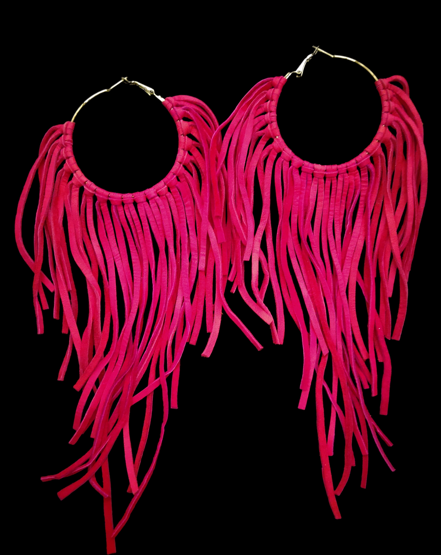 Boho Leather Fringed Earrings – Handcrafted Statement Jewelry