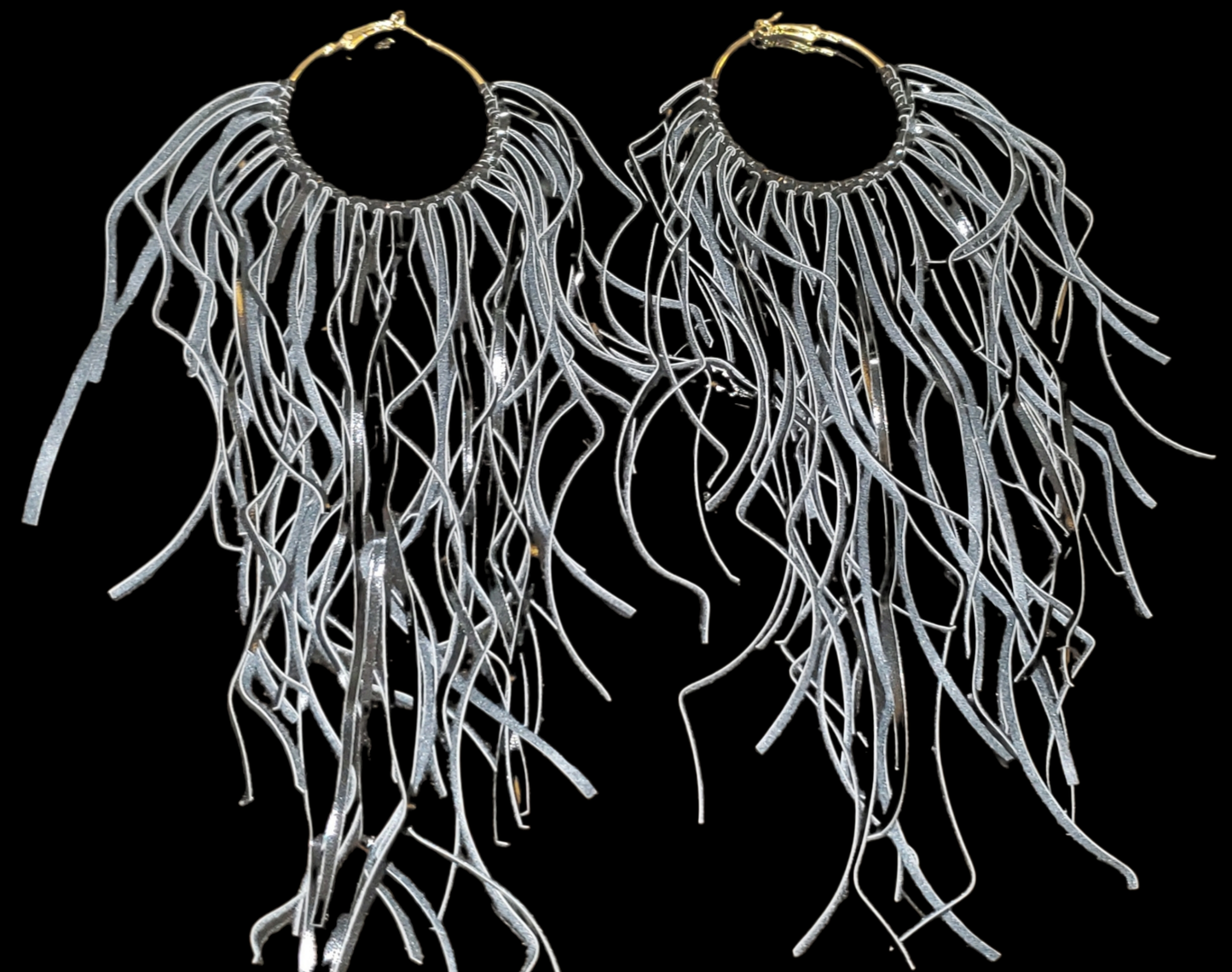 Boho Leather Fringed Earrings – Handcrafted Statement Jewelry