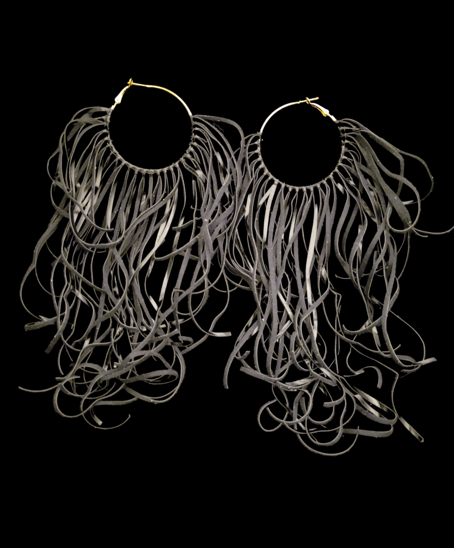 Boho Leather Fringed Earrings – Handcrafted Statement Jewelry